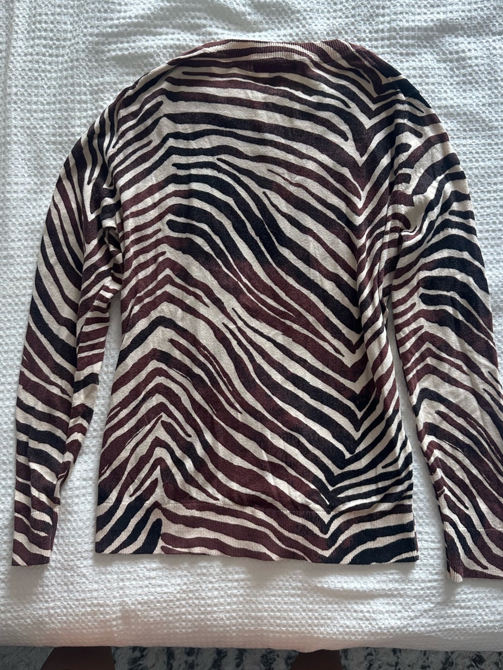 Banana Republic Striped Zebra Print Long-Sleeve sweater - Cream & Brown - Picture 2 of 3